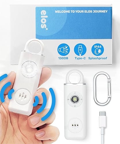 Alarma de seguridad personal para mujeres, hombres y niños  Llavero de autodefensa impermeable seguro para viajes, con alarma fuerte y luz