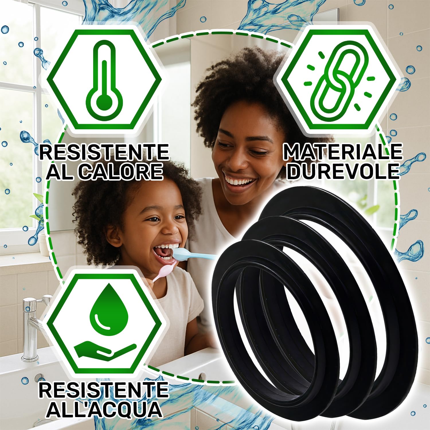 Guarnizione in gomma per lavello Clic Clac - Resistente all'acqua e agli agenti chimici - MADE IN SPAIN - ONIX TECH