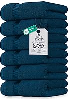 Vista 131 de DAN RIVER Paquete de 6 toallas de mano de alta calidad (16 x 28 pulgadas), 100% algodón, ultra suaves, ligeras, altamente absorbentes, para baño