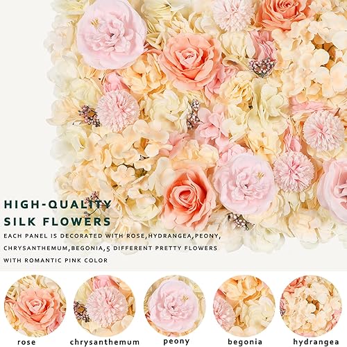 Miniatura 4 de Capslpad Artificial Flower Wall Panels 24x16 Silk Rose Flowers Wall Decor 3D Decorative Flower Panel for Backdrop Wedding Baby Shower Birthday Party