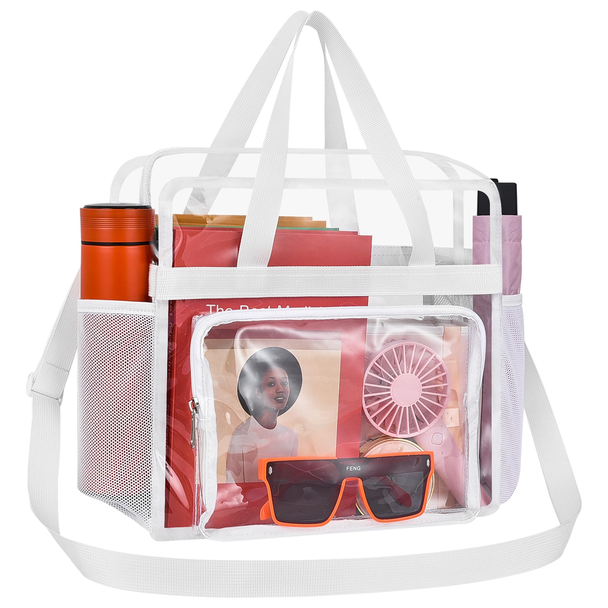 Oraben Clear Tote Bag Clear Bag Stadium Approved 12x6x12 Stadium Bag for Work, Sports Games,Gym