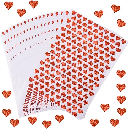 1520 calcomanías de corazón con purpurina para el día de San Valentín calcomanías en forma de corazón calcomanías autoadhesivas decorativas para