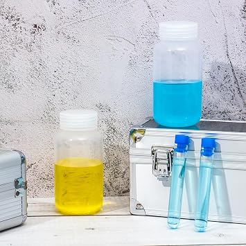 Tatuo 48 Pcs 4 oz 125ml Polypropylene Reagent Bottle Plastic Sample Bottles with Screw Caps Translucent PP Sample Containers with Lid for Liquids, Laboratory, Storage at Home (Clear)