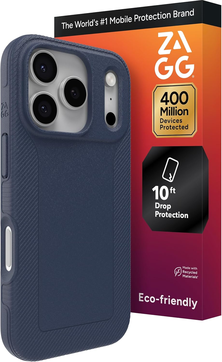 ZAGG Luxe Snap Phone Case for iPhone 17 Pro - Blue Navy, Durable Graphene for Drop Protection (10ft/3m), Slim Lightweight Design, MagSafe Compatible