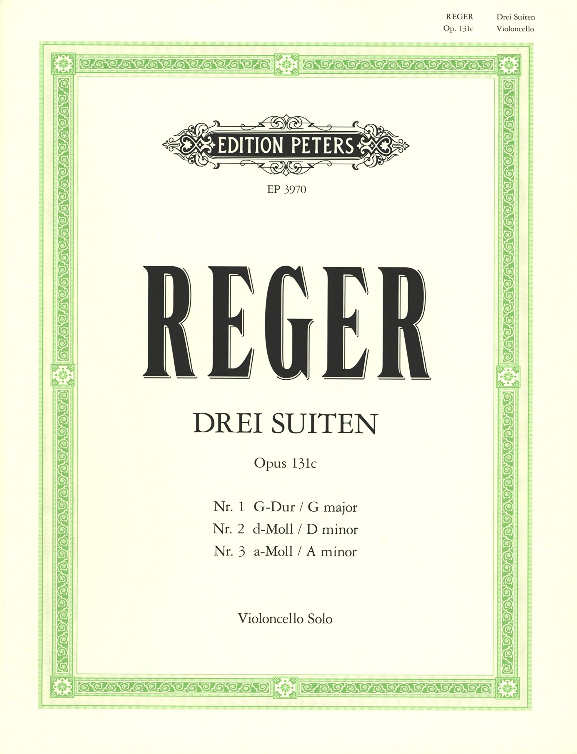 Reger: 3 Suites Op.131c for Solo Cello (EP3970)