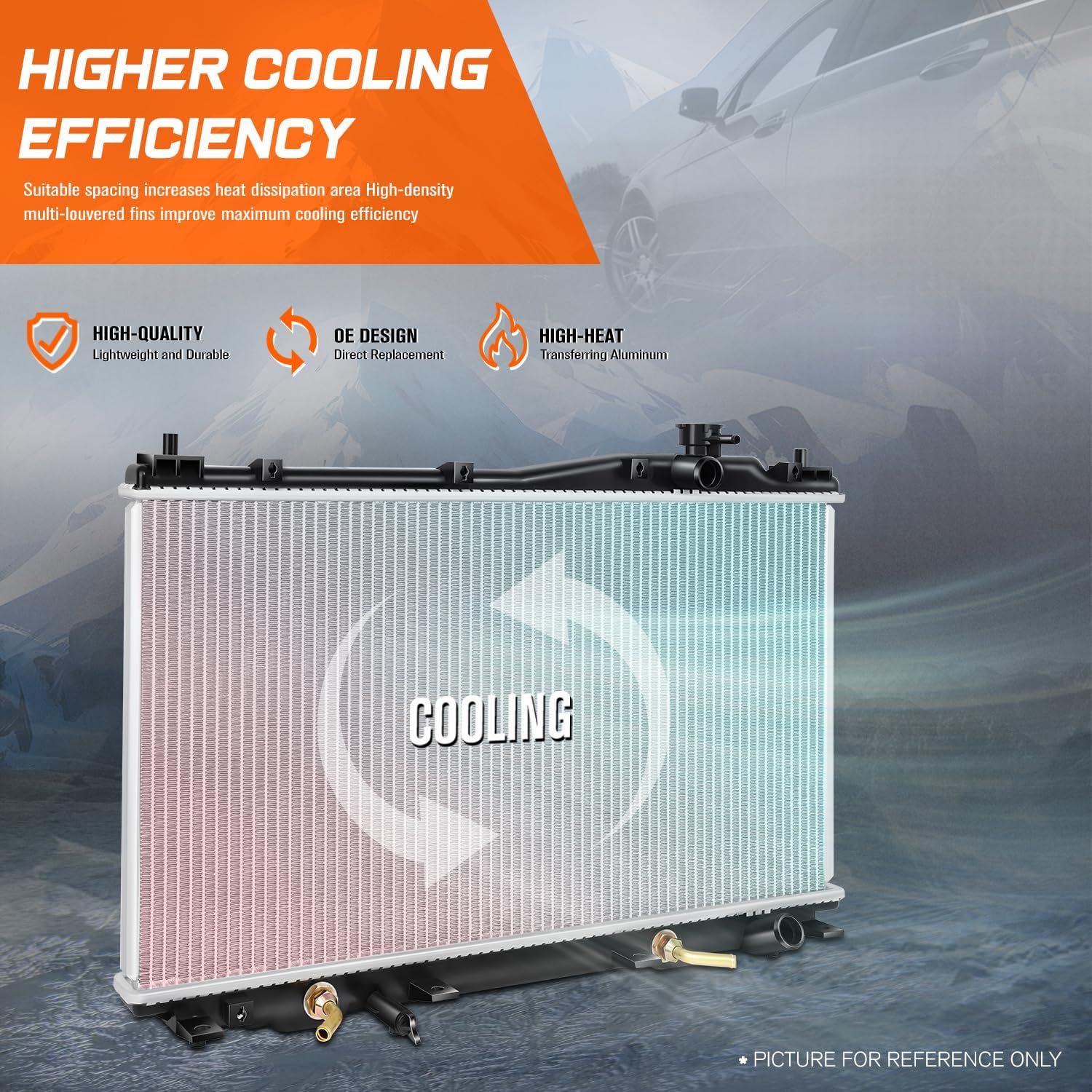 DPI-2354 Full Aluminum Core Cooling Radiator Compatible with 01-05 Honda Civic 1.7L AT