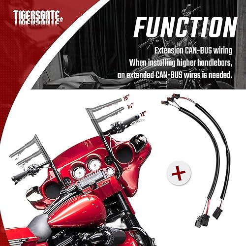 Miniatura 5 de Arnés de extensión de alambre de cableado de manillar de 16 pulgadas (bus CAN) para Harley Softails Dynas Touring Sportsters