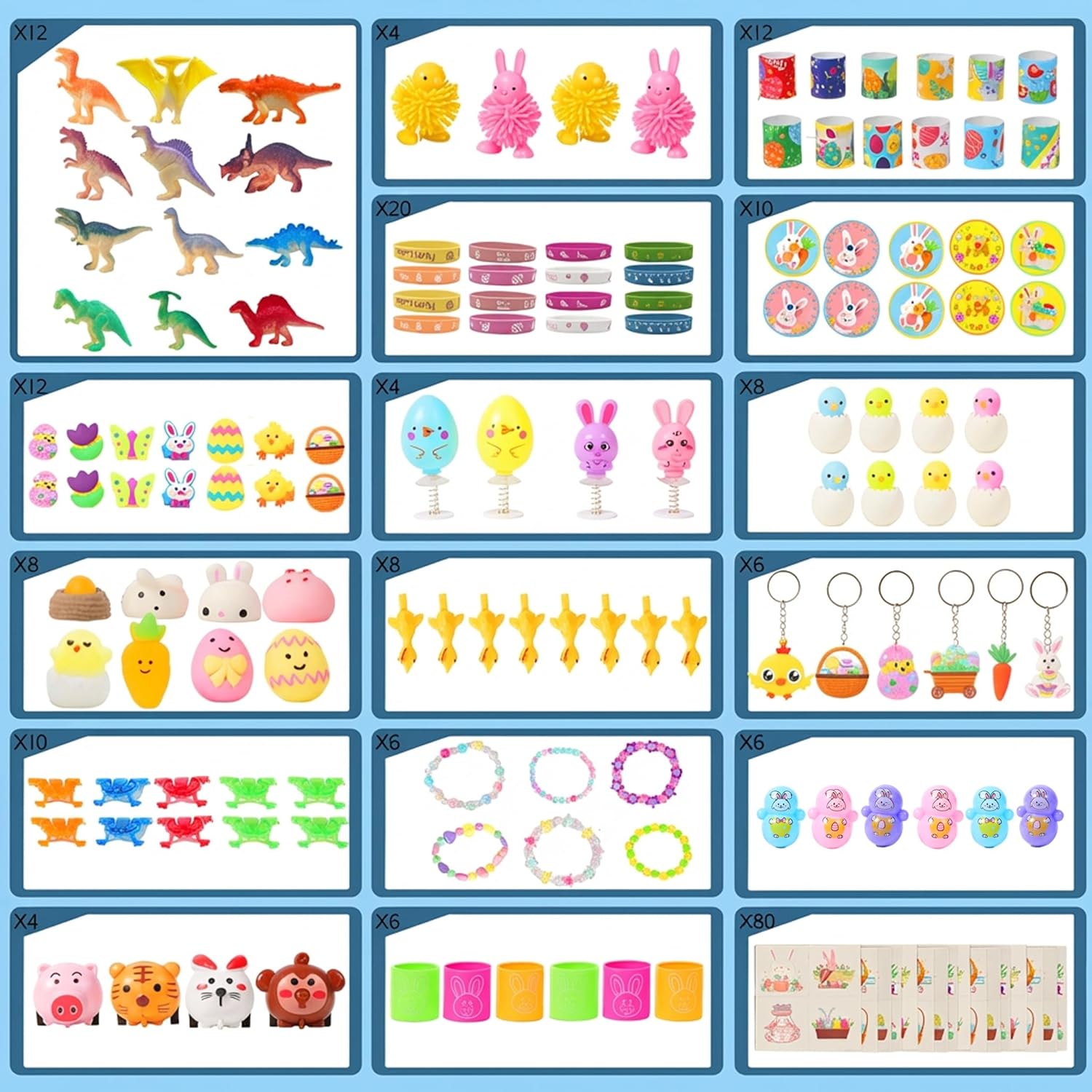 214 Pcs party favors for kids, bulk toys, birthday gift toys, dinosaur toys, decompression toys, small cars, bracelet sets, randomly selected pop sensory set gifts stickers for kids adults boy girl.