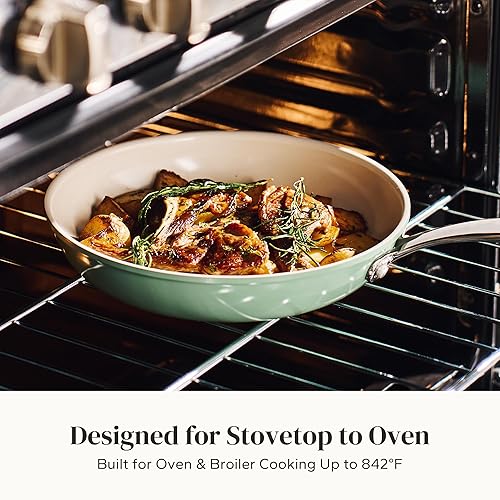 Miniatura 8 de Redchef Juego de sartenes de cerámica antiadherente, sartenes de cerámica no tóxicas para cocinar, juego de sartenes de 8, 9.5 y 11 pulgadas, sin