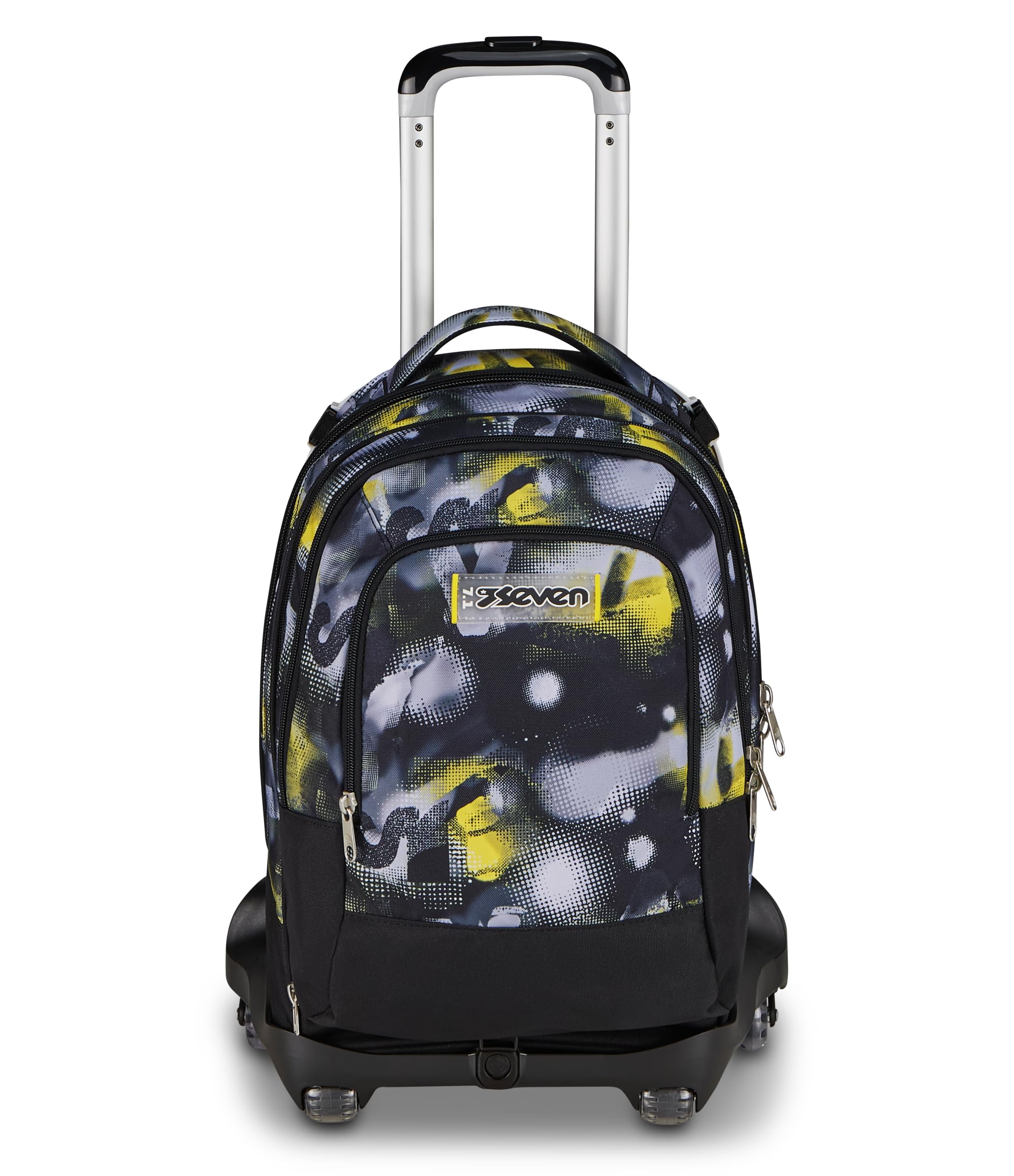 Seven Trolley Scuola Jack 8 Ruote Detach GOLDEN PAINT, Grigio, 43 L, Scomponibile, Zainetto staccabile, 4 in 1, Cross-over System, Tasche multifunzione, Scuola elementare e media, Bambini, Ragazzi