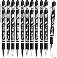 Vista 42 de Bolígrafos personalizados con nombre, paquete de 10 bolígrafos personalizados de oro rosa, bolígrafo de tinta negra grabada a granel con puntas