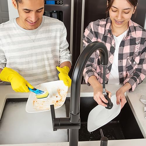 Miniatura 8 de Juego de cepillos para platos dispensadores de jabón, cepillo de cocina con 4 cabezales de repuesto de cepillo, 2 ganchos adhesivos, cepillo para