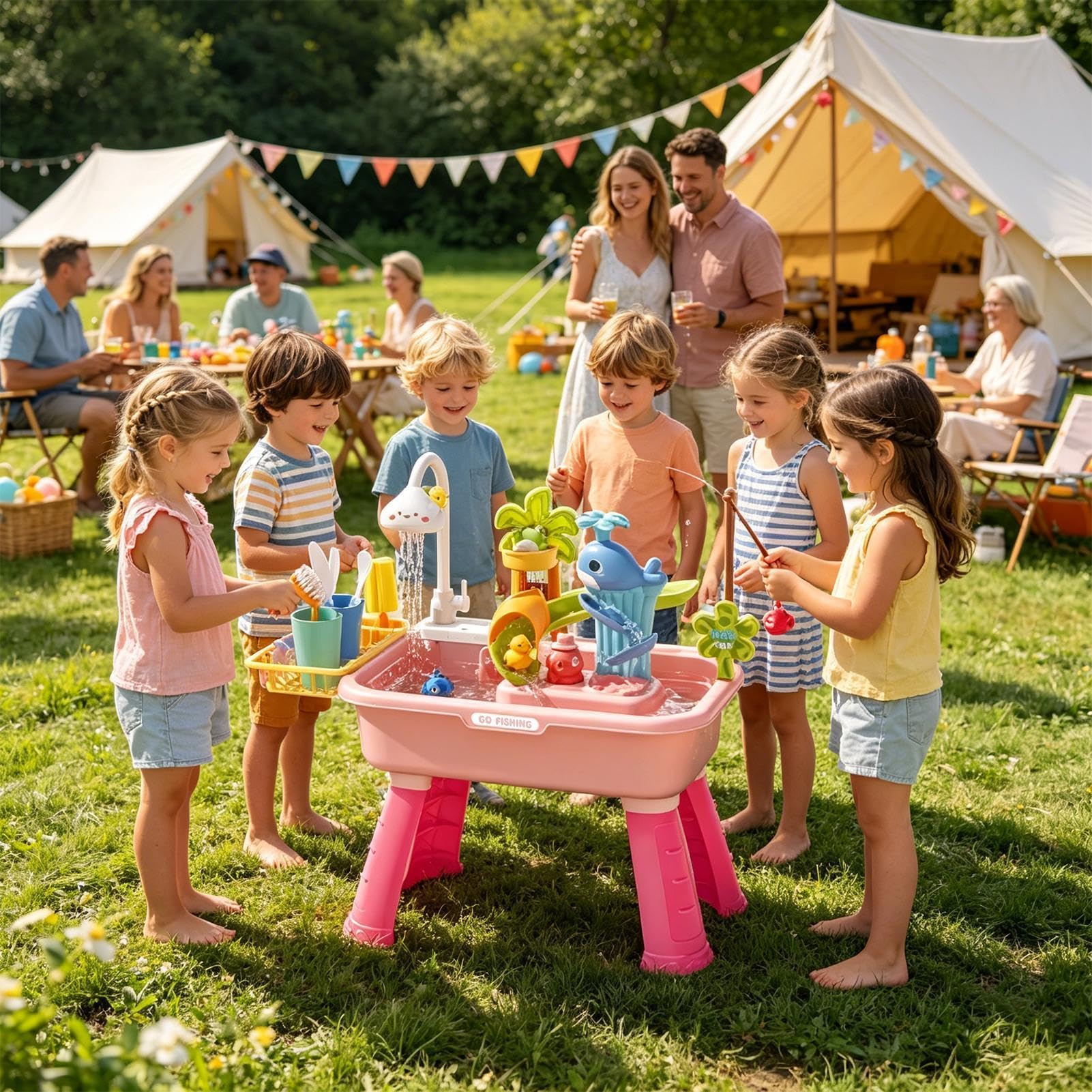 Sommer Outdoor Spielzeug für draußen für Mädchen Vorschulkinder Gart | Outdoor Wassertische pädagogisch umfangreiches Zubehör Sommer Wasserspielzeug für Mädchen Wassertische mit reichhaltig