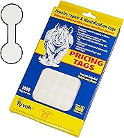 Vista 1 de N 'icePackaging - 1000 unidades - Tyvek White Barbell Jewelry Etiquetas de precio (1.38 pulgadas x .5 pulgadas) - para ventas/limpieza/mercado