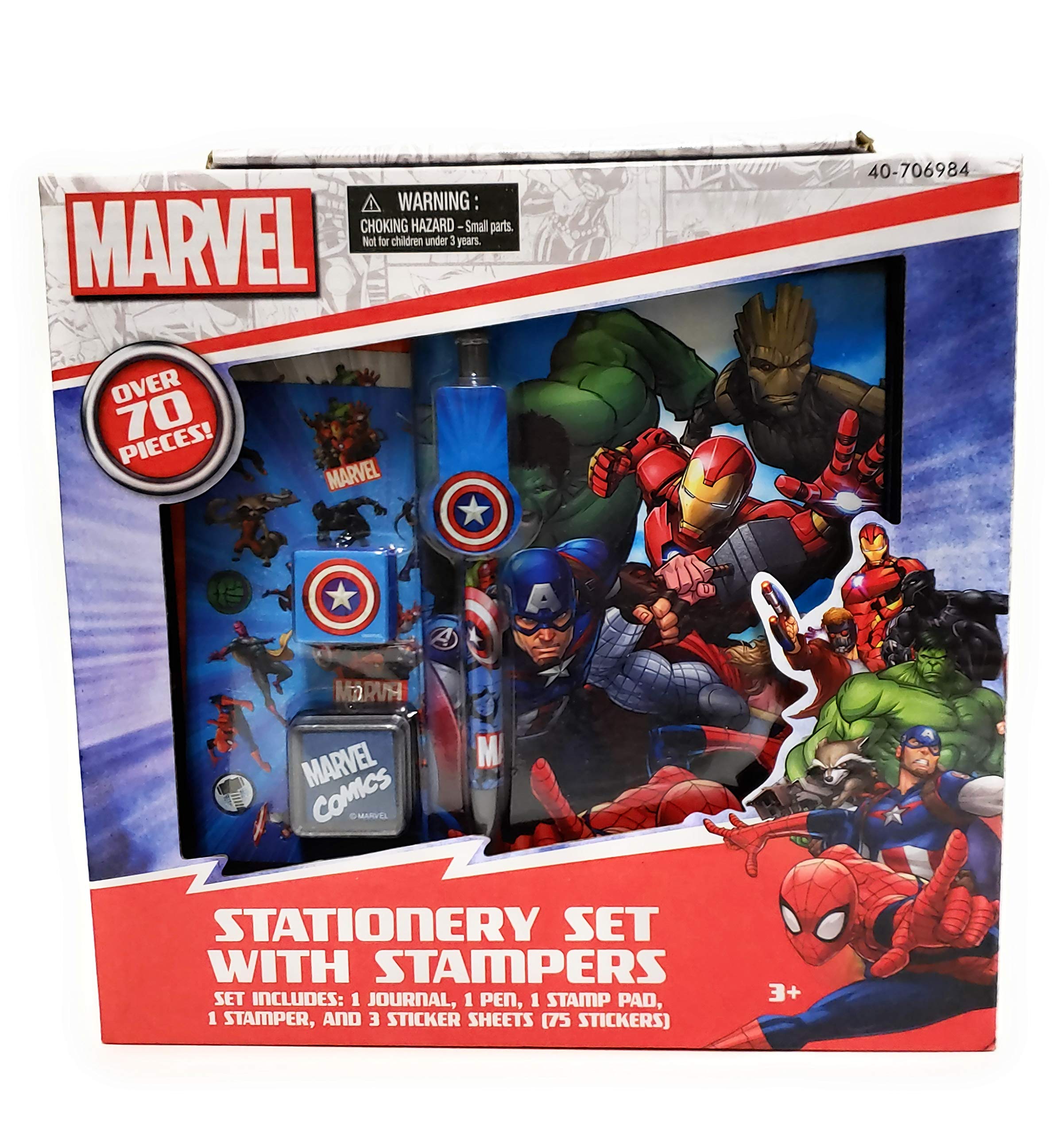 Tri-Coastal DesignMarvel Comics Stationery Set with Stampers - Over 70 Pieces - Journal, Stamps, Sticker Sheets
