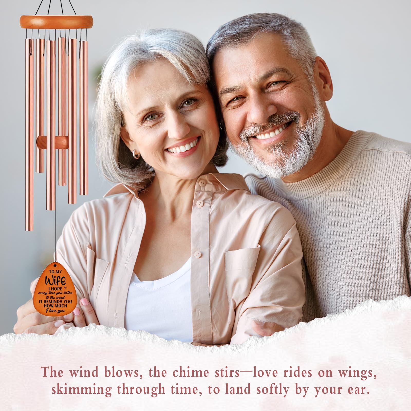 Gifts for Wife, Wind Chimes for Wife, Mothers Day Best Gift for Wife, Heartfelt Birthday Present from Husband, Unique Gifts Ideas for Wedding Anniversary Valentine's, Thanksgiving, Christmas