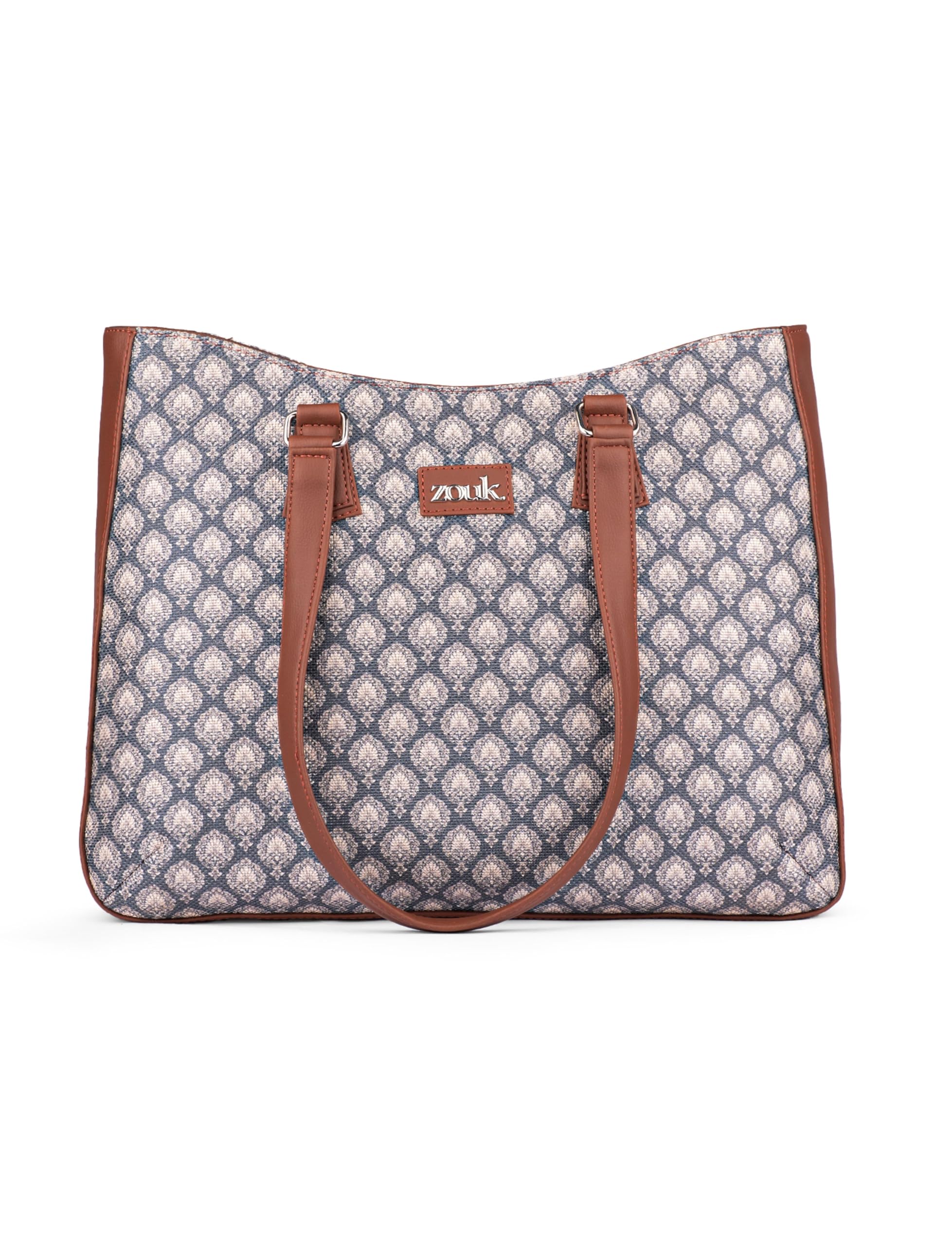 ZOUKWomen's Getaway Handbag | Jute | Vegan Leather Handcrafted Tote Bag