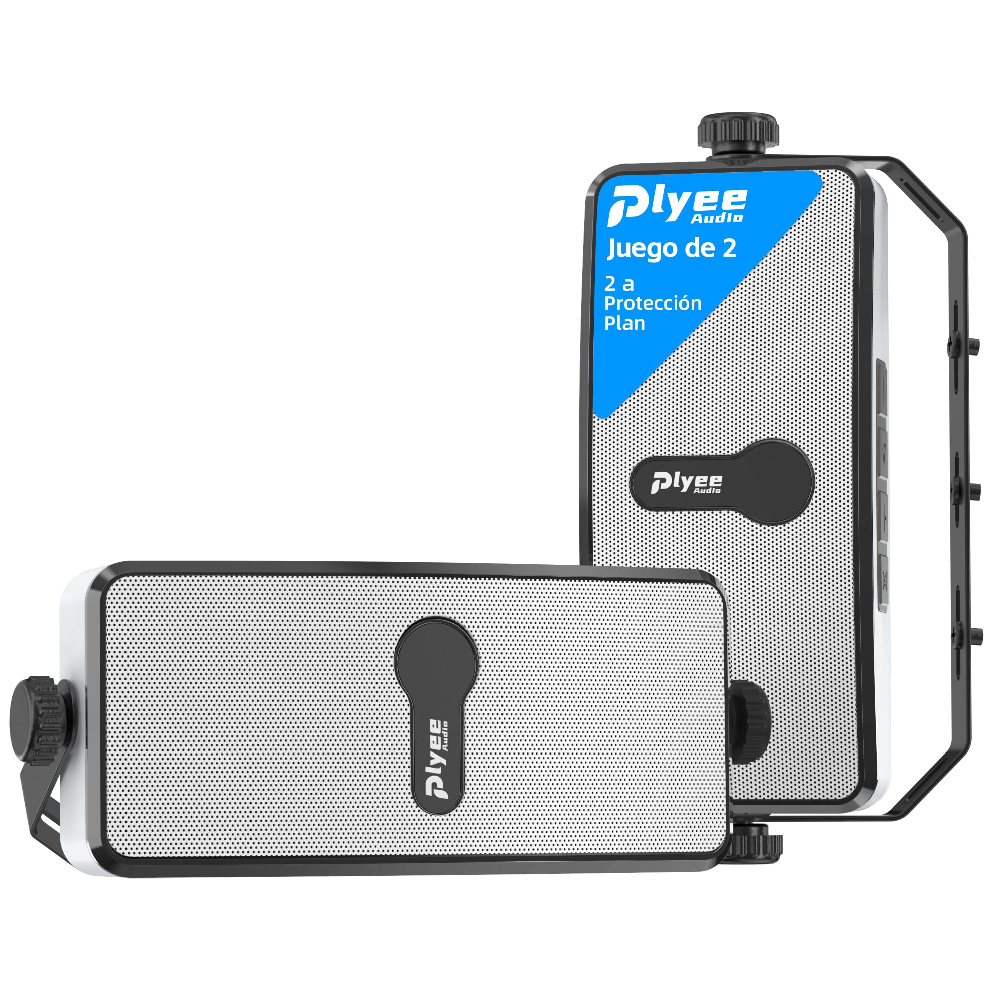 Altavoz Bluetooth Exterior IPX5, Impermeable, Sincronización con 100 Altavoces, Montaje en Pared, Compatible con Teléfono, PC, Echo Dot, para Patio, Porche, Garaje, Par (MZ-511)