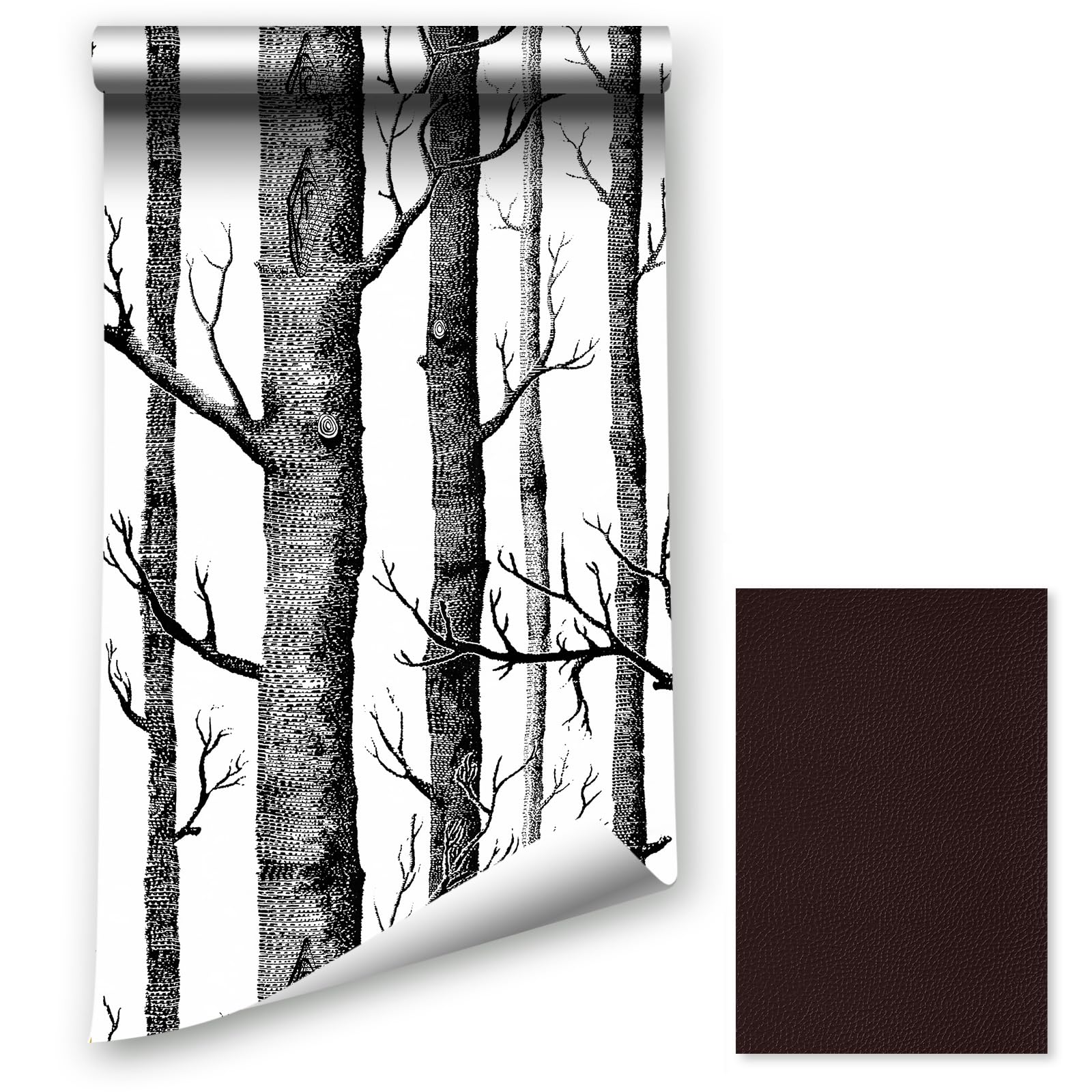 LZH-LP Peel and Stick Wallpaper, 44.5x700CM Wood Grain Stripe Contact Paper Birch Wood Self-Adhesive Wallpaper Removable Vinyl Film Room Wall Furniture Covering with Leather Repair Patch