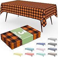 Vista 264 de Smiry Paquete de 10 Manteles Desechables de Cuadros Vichy Azules - 54" x 108" Mantel de Plástico de Servicio Pesado, Cubiertas de Mesa Impermeables