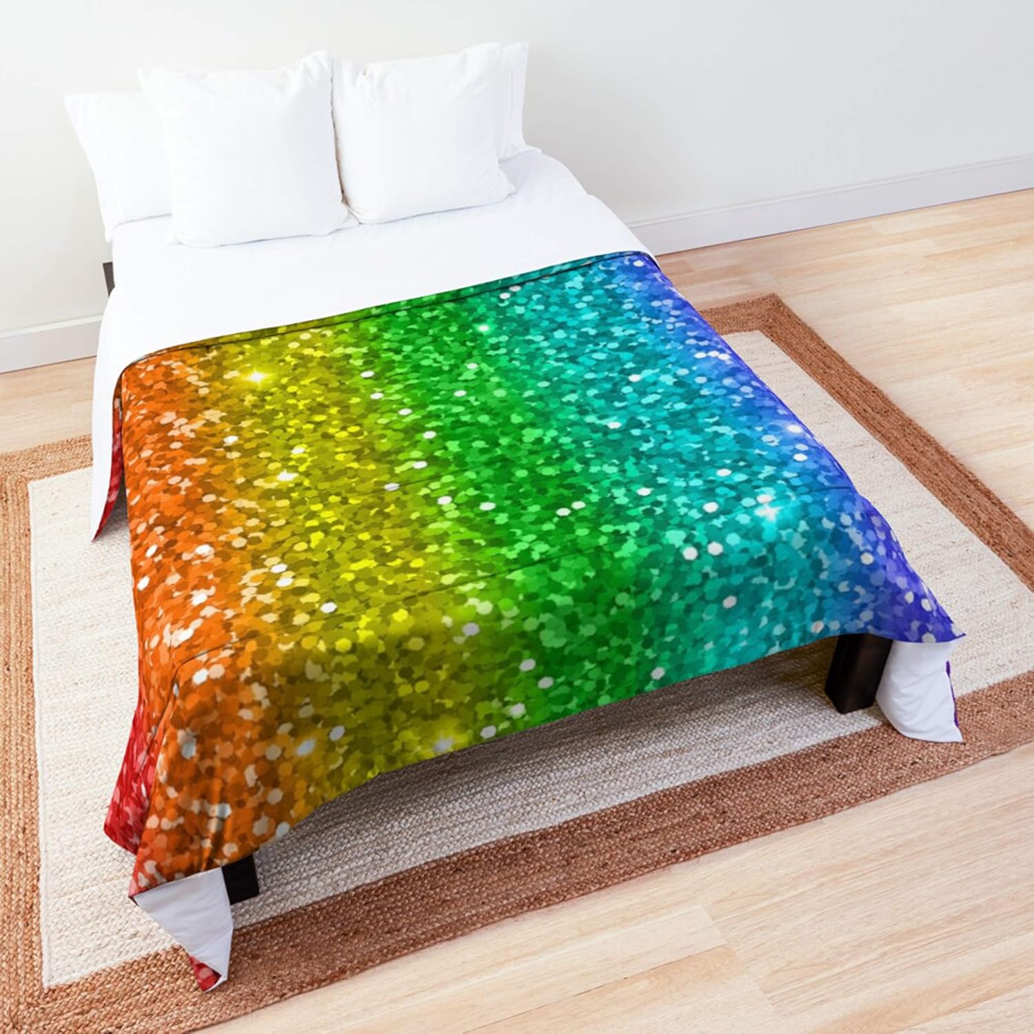 Rainbow Comforter Girls Bedding Girly Comforter Rainbow comforters Gay Pride Comforter Gay Pride Bedding Colorful (Twin Comf +1 Pillowcase)