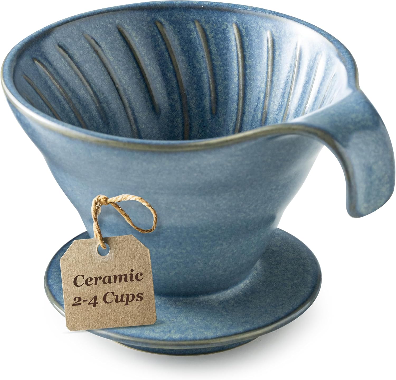 Gomakren Pour Over Coffee Dripper, Single-Hole Cone Brewer, Slate Blue