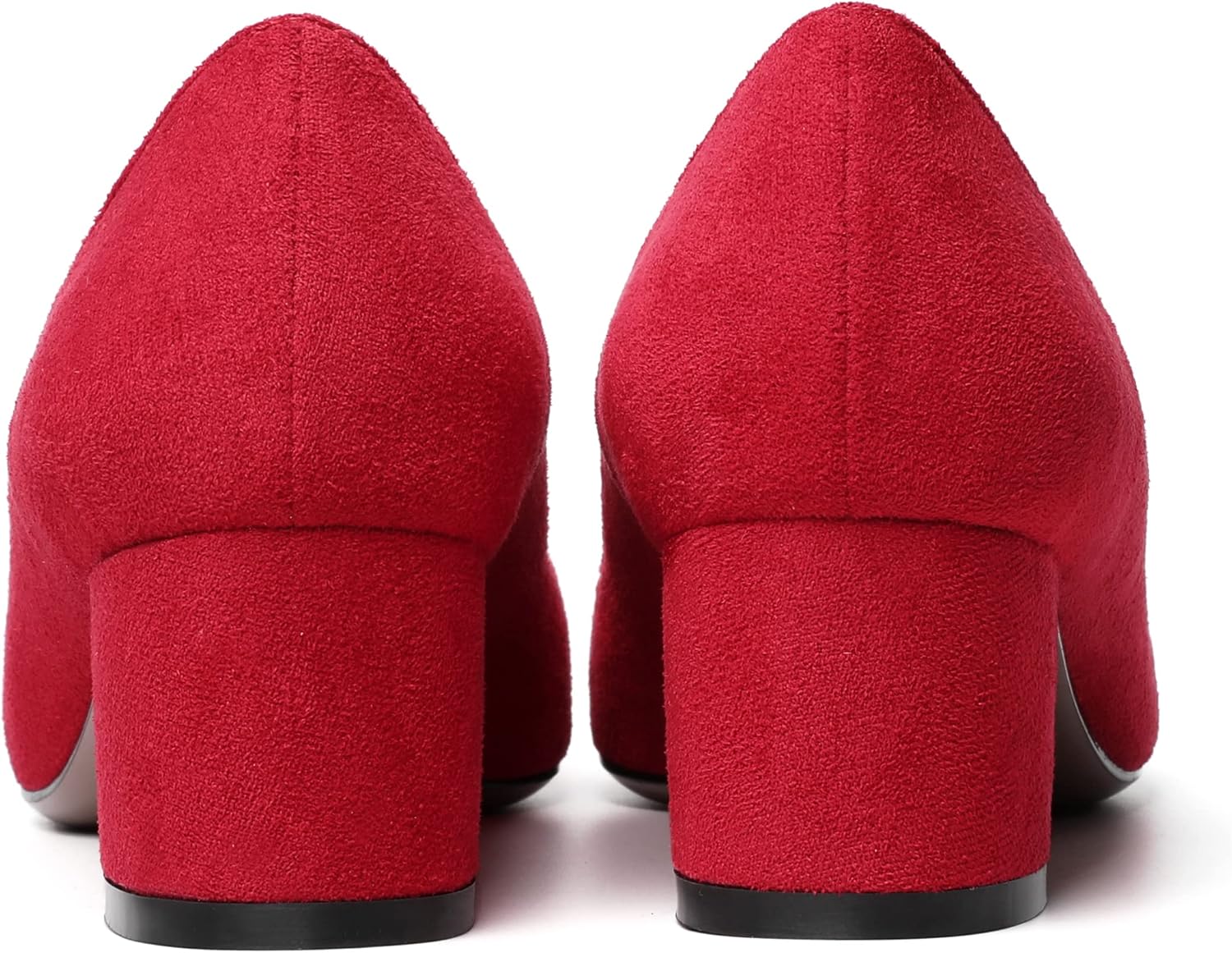 MOVINSTEPS Womens Pointed Toe Slip On Dress Dating Chunky Low Heel Pumps Shoes 2 Inch