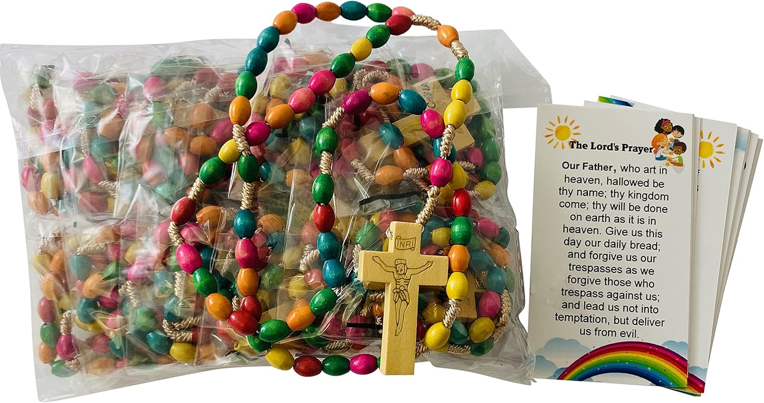 Westmon Works Children's Rosary Bulk Favors Lot Dozen Deluxe Set with Our Father Hail Mary Holy Cards, Pack of 12 - Image 6