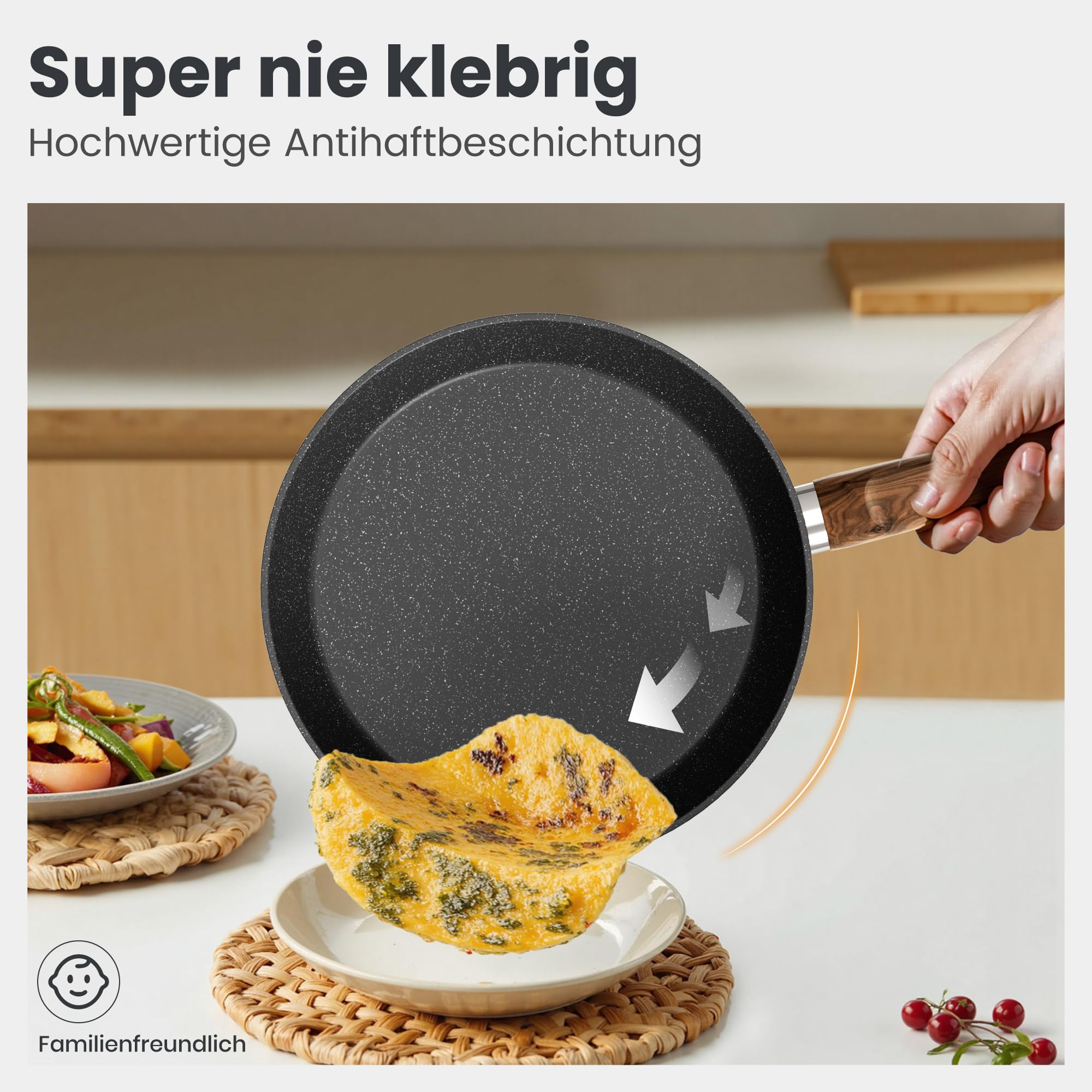 DishDelight Induktions-Kochgeschirr-Set mit Grillplatte 30-teiliges Induktions Töpfe Set Topf und Pfannenset mit Deckel Granit Antihaftbeshichtung Topfset Kochtopf