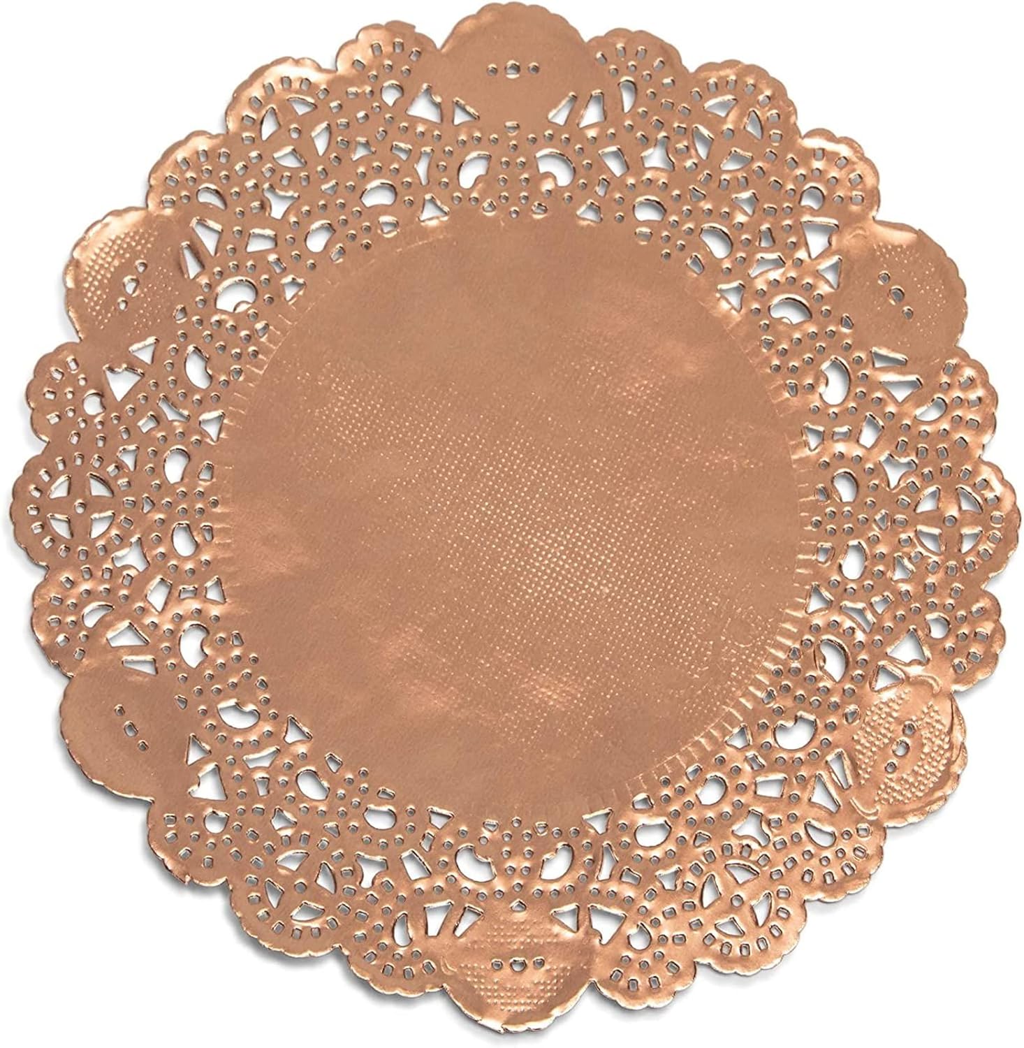 200Pack of Paper Lace Doilies in Rose Gold, Small Elegant Placemats