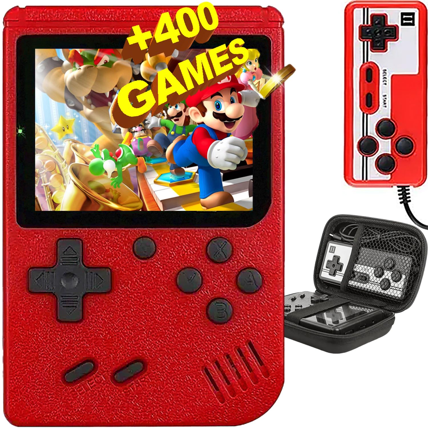 SVP Game Console rétro portable avec 400 jeux classiques FC, écran LCD 2,4", compatible avec TV, batterie 7h, manette de jeu, cadeau idéal pour enfants et adultes