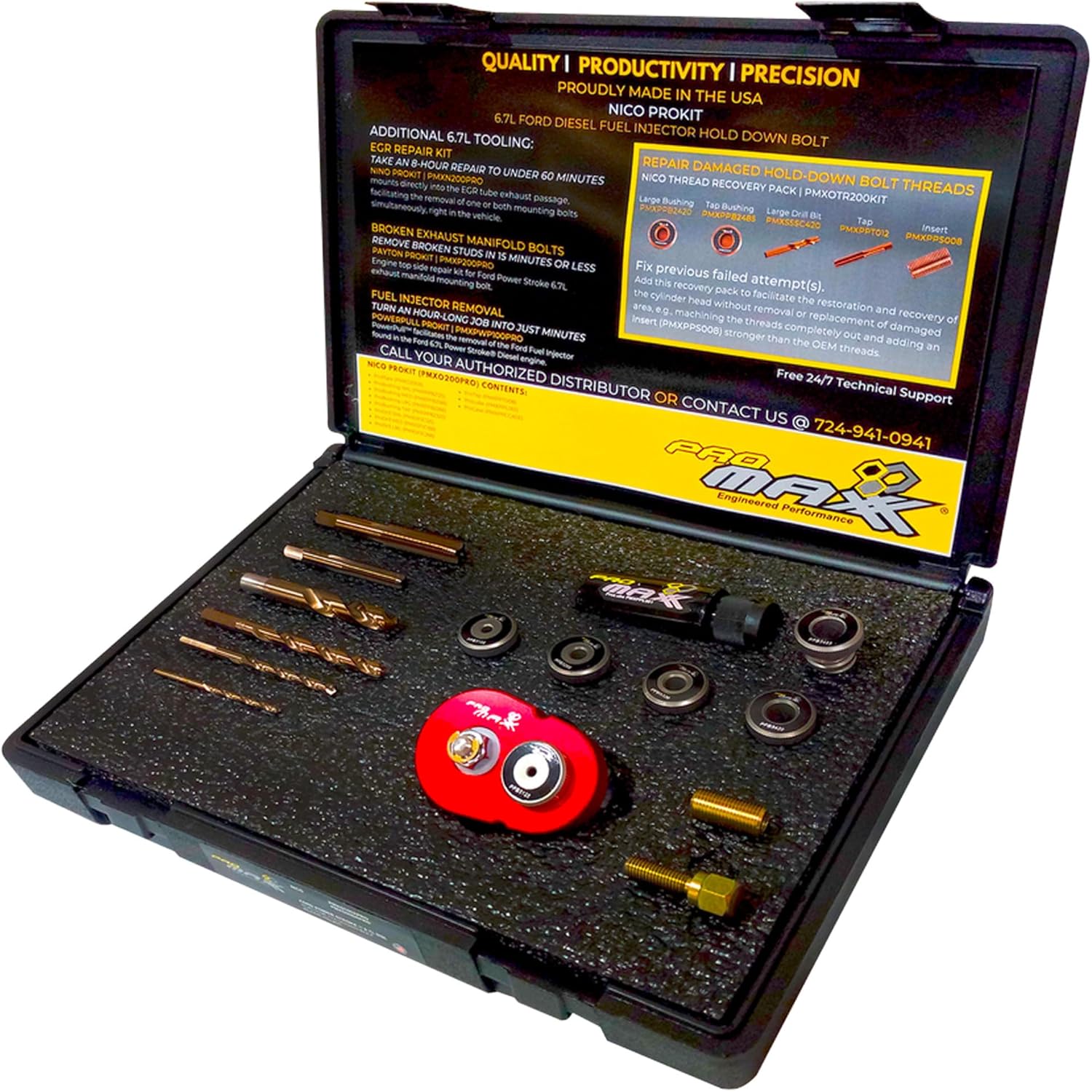 PRO MAXX Tool NICO ProKit™ Plus, Turbo Bolt & Stud Repair Kit, Compatible Ford 6.7L Power Stroke Diesel Engines, High-Precision Tools for Leak-Free Repairs