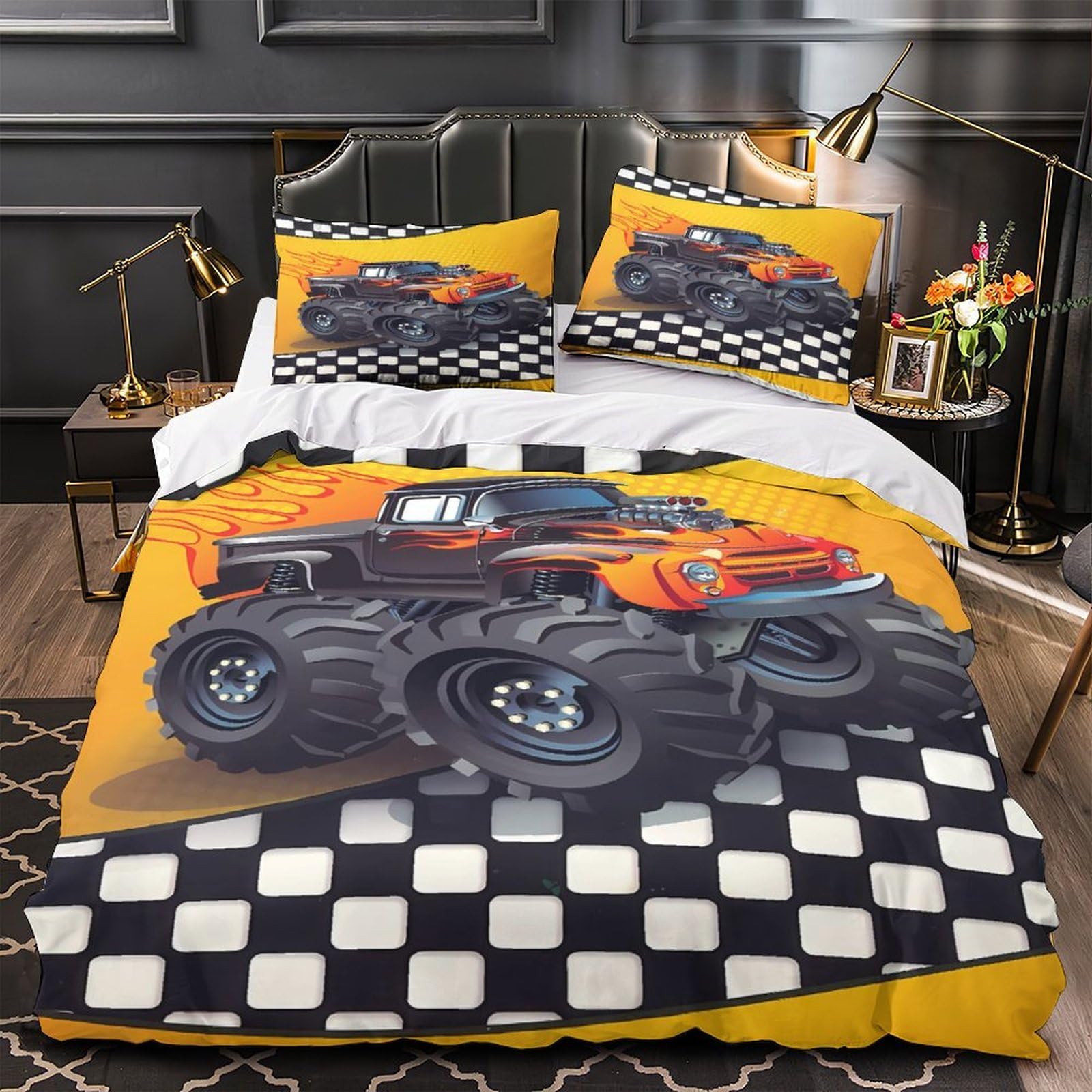Housse de couette singe douce parure de lit jungle anti-allergie