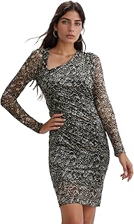 ريفين فستان كاجوال مكشكش من الشيفون للسهرات الرومانسية للنساء