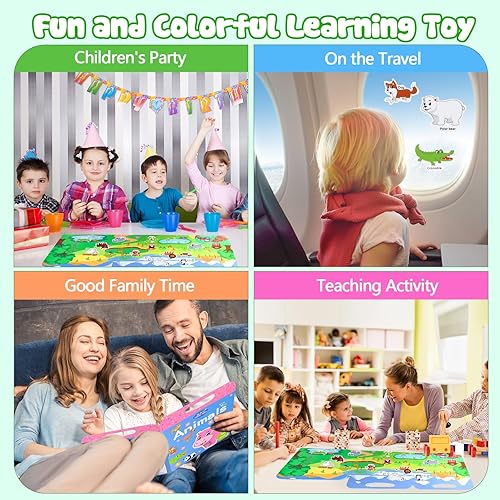 Miniatura 6 de Visfun - Libros de calcomanías reutilizables para niños, libro silencioso de gelatina divertida, calcomanías de viaje, impermeables, libro de