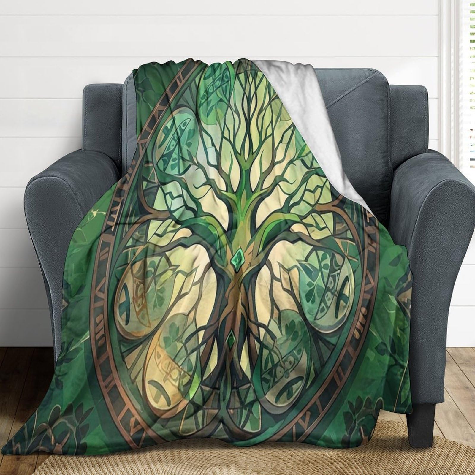 Couverture flanelle arbre du monde idéale pour vos soirées cocooning au canapé