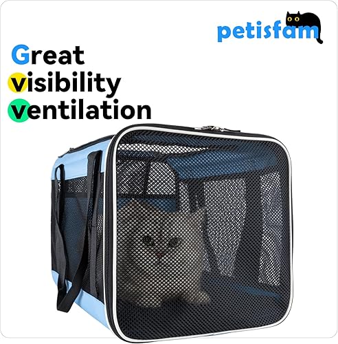 Miniatura 36 de Petisfam - Soporte de transporte para gatos grandes y medianos, perros pequeños. Fácil de meter al gato, transportar, almacenar, limpiar y a prueba