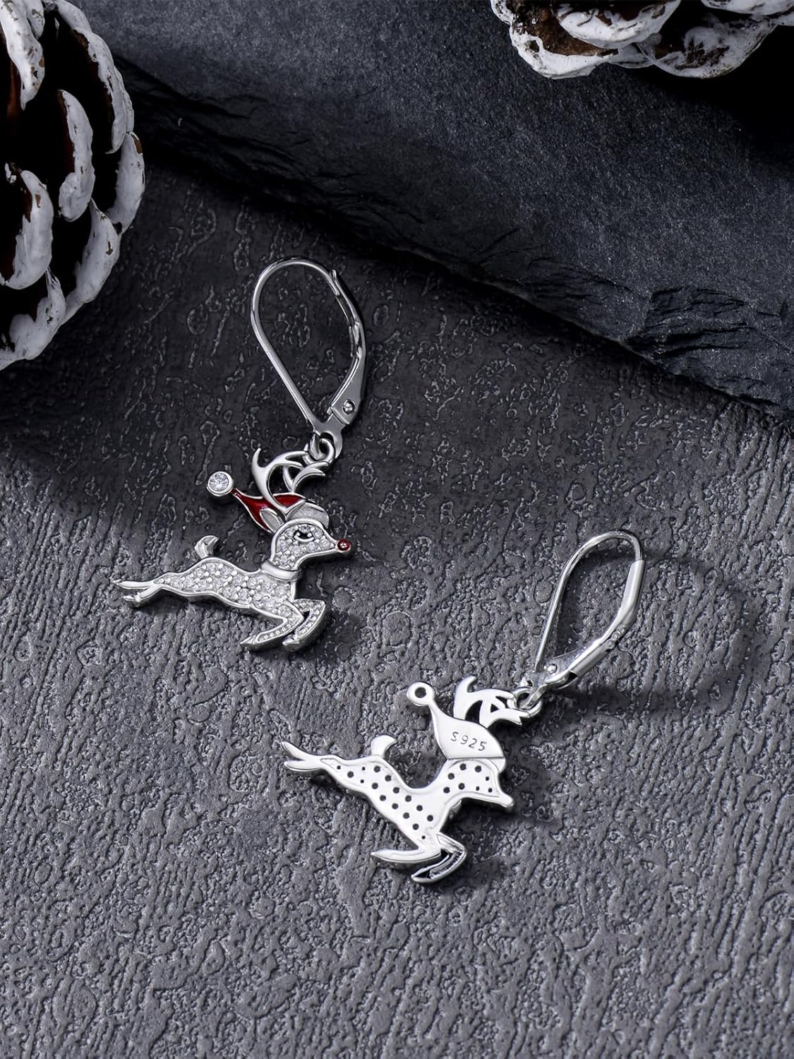 Christmas Earrings for Women 925 Sterling Silver Christmas Tree/Snowman/Snowflake/Penguin/Christmas Reindeer Dangle Earrings Winter Holiday Xmas Jewelry Birthday - Image 3