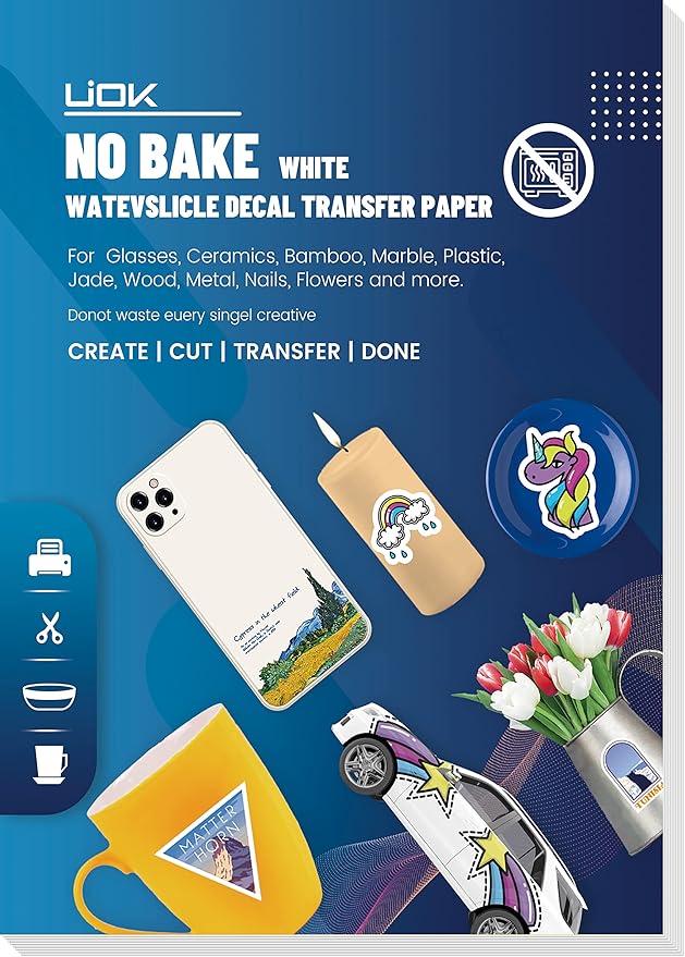 Koala Waterslide Decal Paper Inkjet WHITE 8.5x11 Water Slide Transfer 5 Sheets E