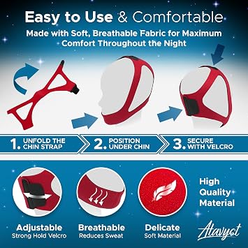 Chin Strap for Sleeping, Chin Strap for CPAP Users, Anti Snoring Chin Strap | Snore Stopper, Chin Strap for Snoring, Keep Mouth Closed While Sleeping, CPAP Chin Strap