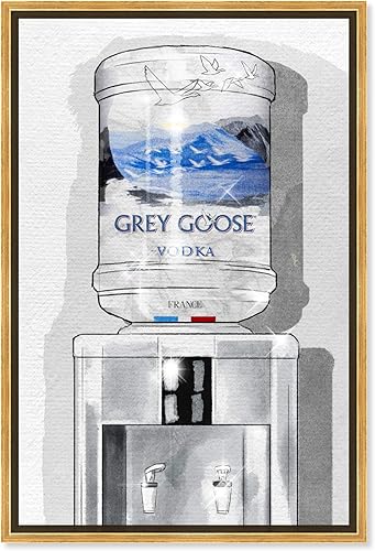 The Oliver Gal Artist Co. Drinks and Spirits - Lienzo decorativo de pared con texto "French Vodka for Days" (20.0 x 30.0in), color gris y azul