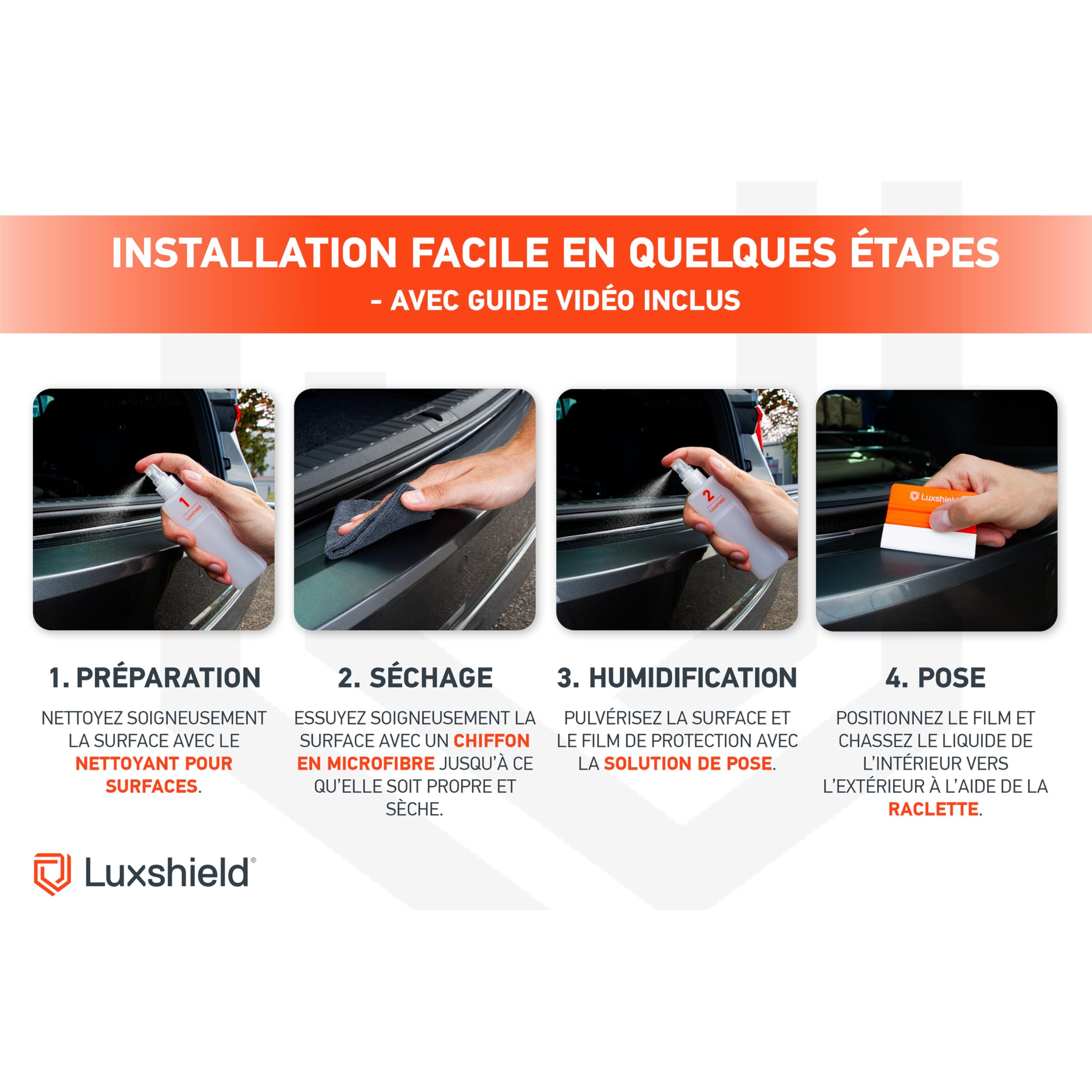 Luxshield Film Protection Seuil de Coffre Voiture pour Renault Clio 6 (VI) I 2026-2026 Pare Choc Arriere - Transparent