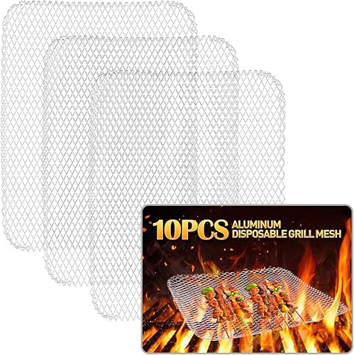 10 Pcs Disposable Grill Topper,16x12 Inch Grill Mesh Mat Disposable