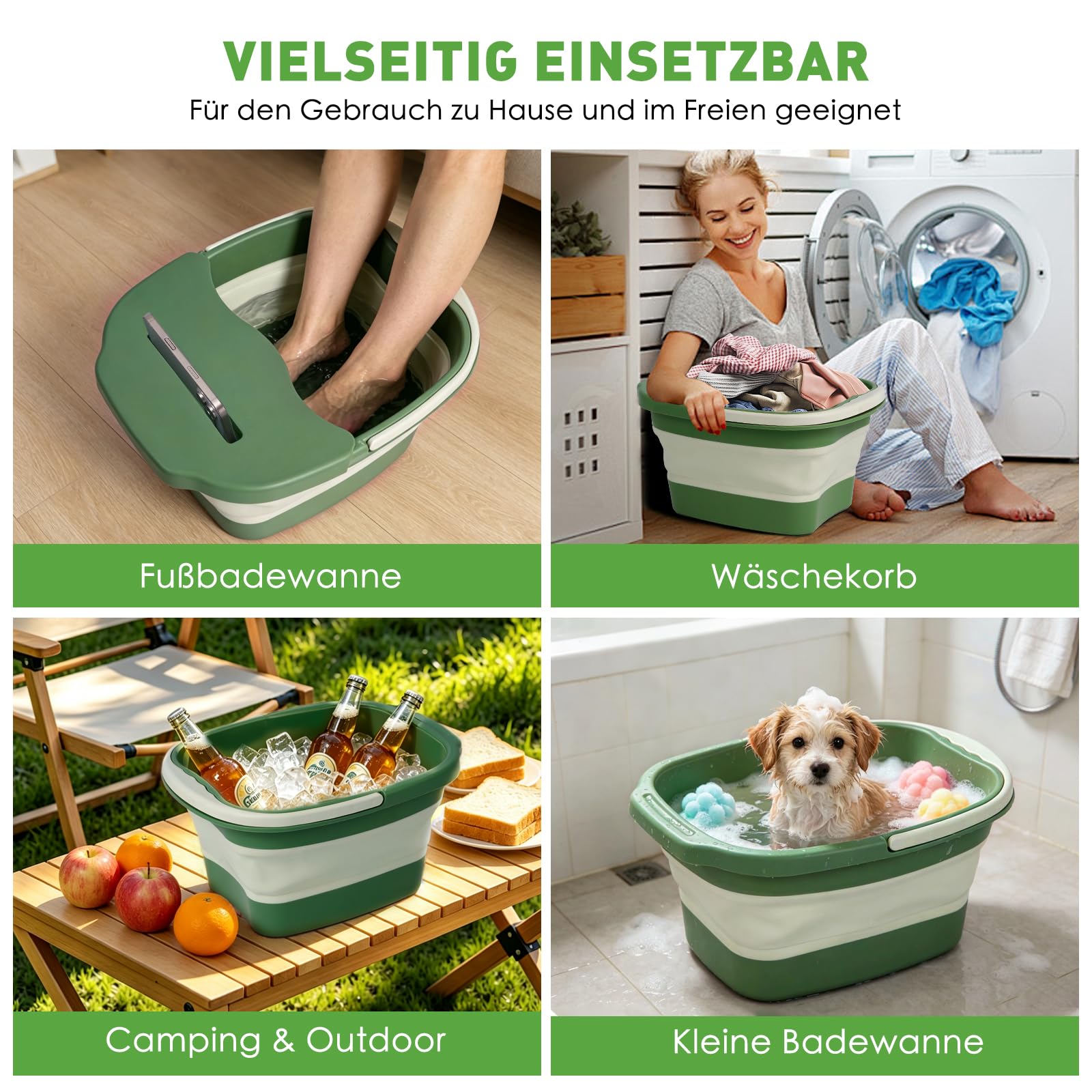 Składana wanna do stóp z funkcją masażu, wielofunkcyjna wanna do stóp 10 w 1, pilnik do stóp i zestaw do usuwania zrogowaciałego naskórka, pedicure, relaks i łagodzenie zmęczenia