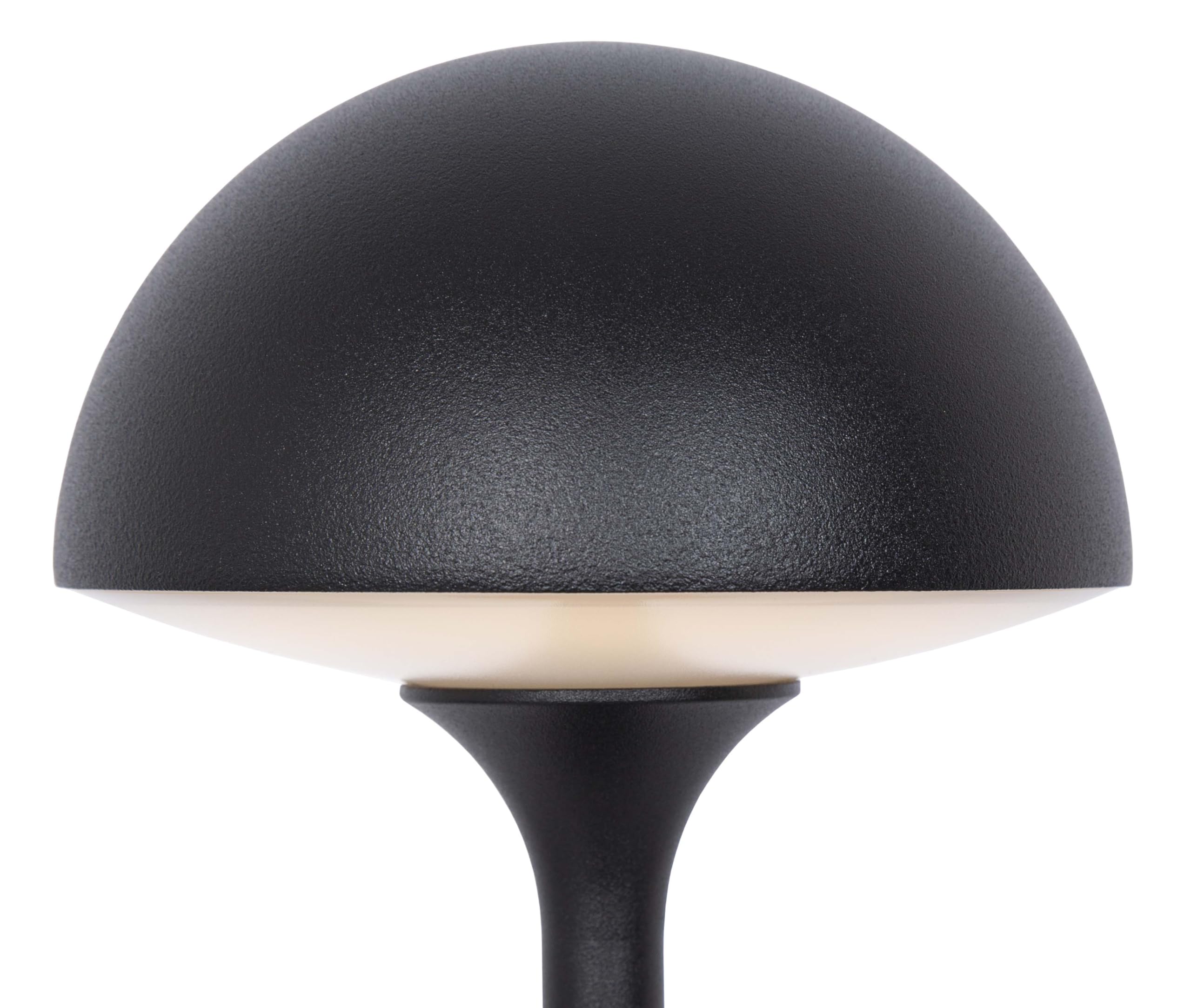 HSL – SIRIUS LED Akku Tischlampe dimmbar – IP44 Outdoor Kabellose Tischleuchte mit Touch – Mit Ladefunktion & USB-C – Warmweiß bis Kaltweiß – 3 Helligkeitsstufen – Wiederaufladbar – Schwarz – Ø 13,5cm