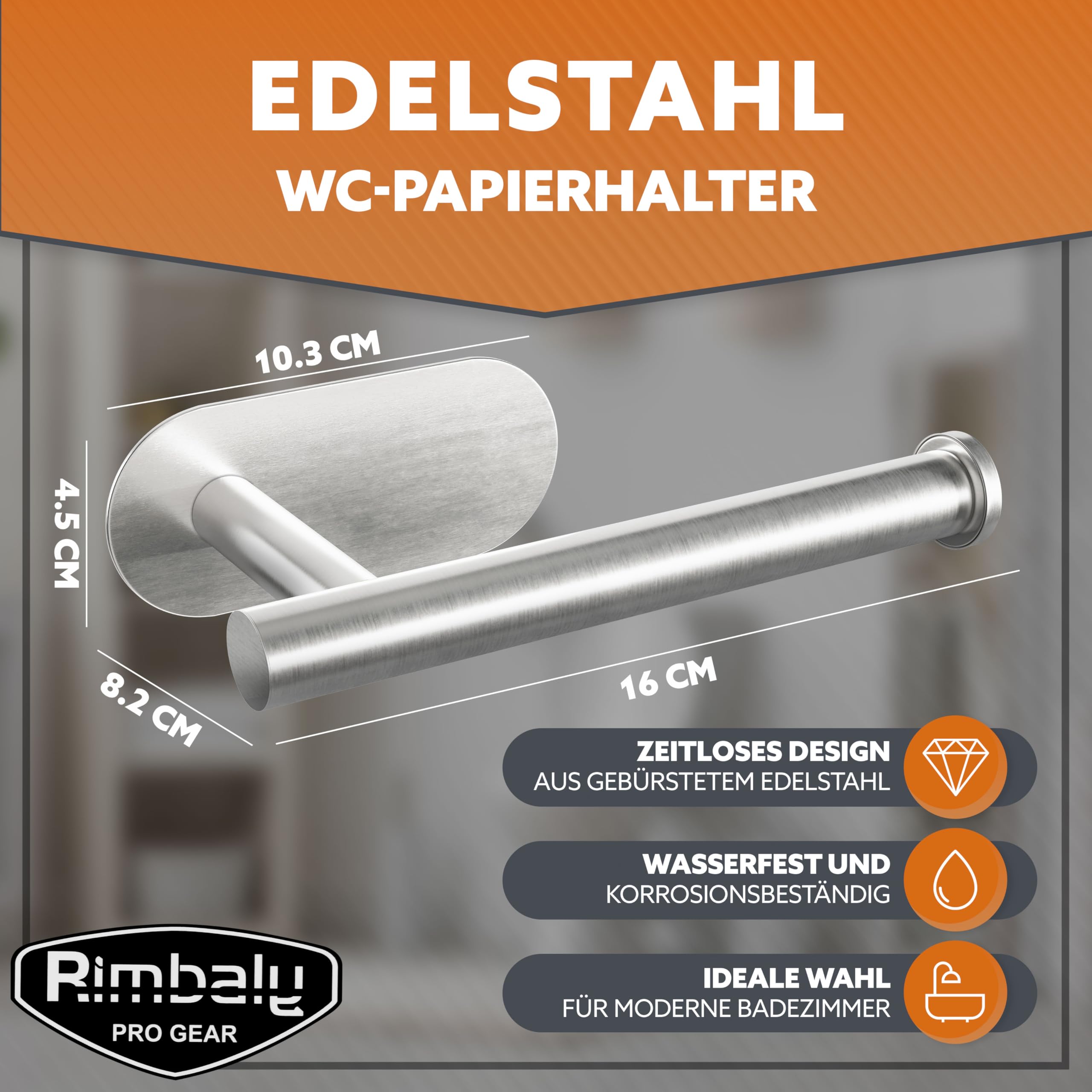 Tiger Colar Toiletrolhouder, Monteren Zonder Boren Dankzij Zelfklevende 3M Tape, RVS gepolijst