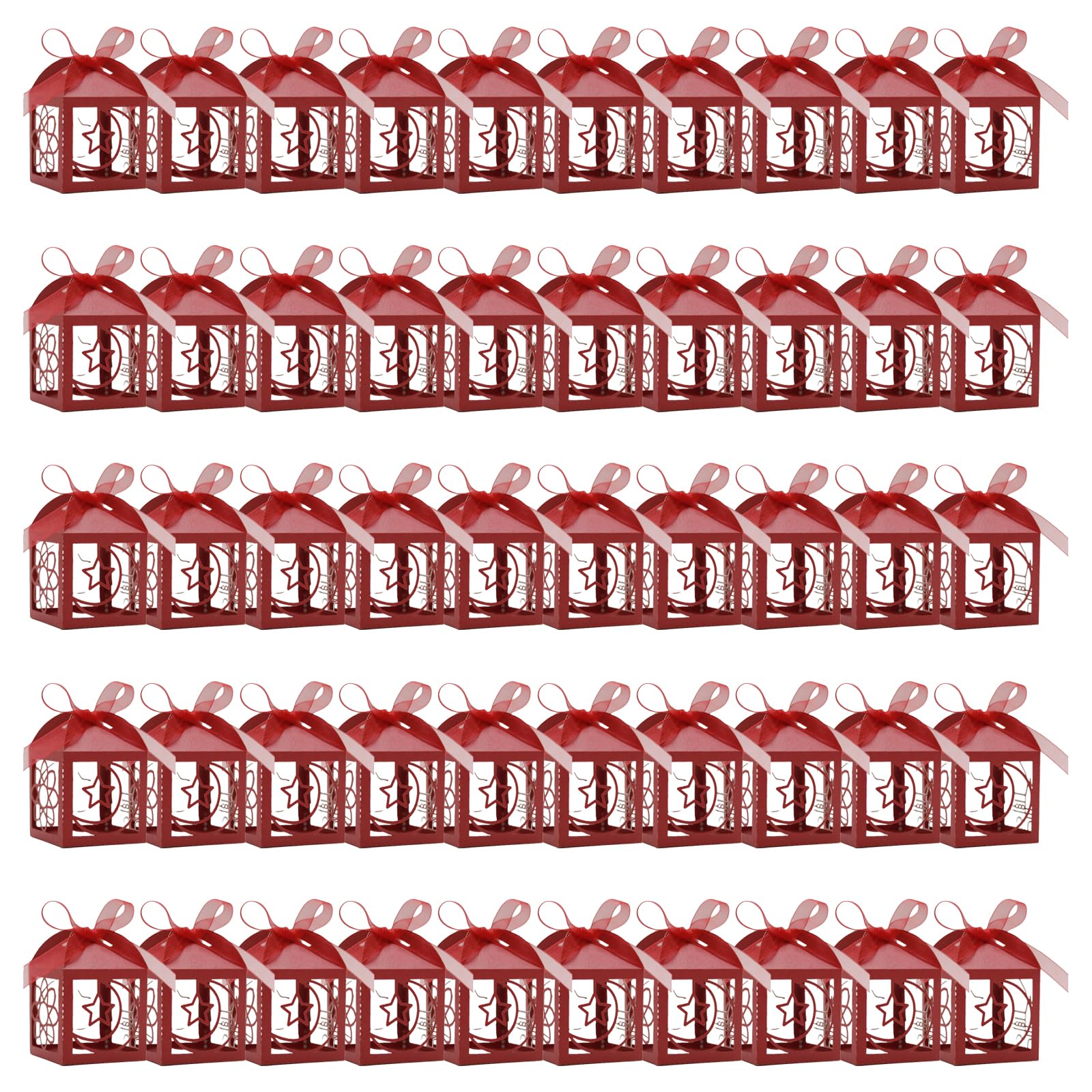 Kalttoy 50PCS Eid Festival Boxes Eid Decoration Supplies Candy Box Suitable for Festival Treats and Parties Decorations Treat Boxes