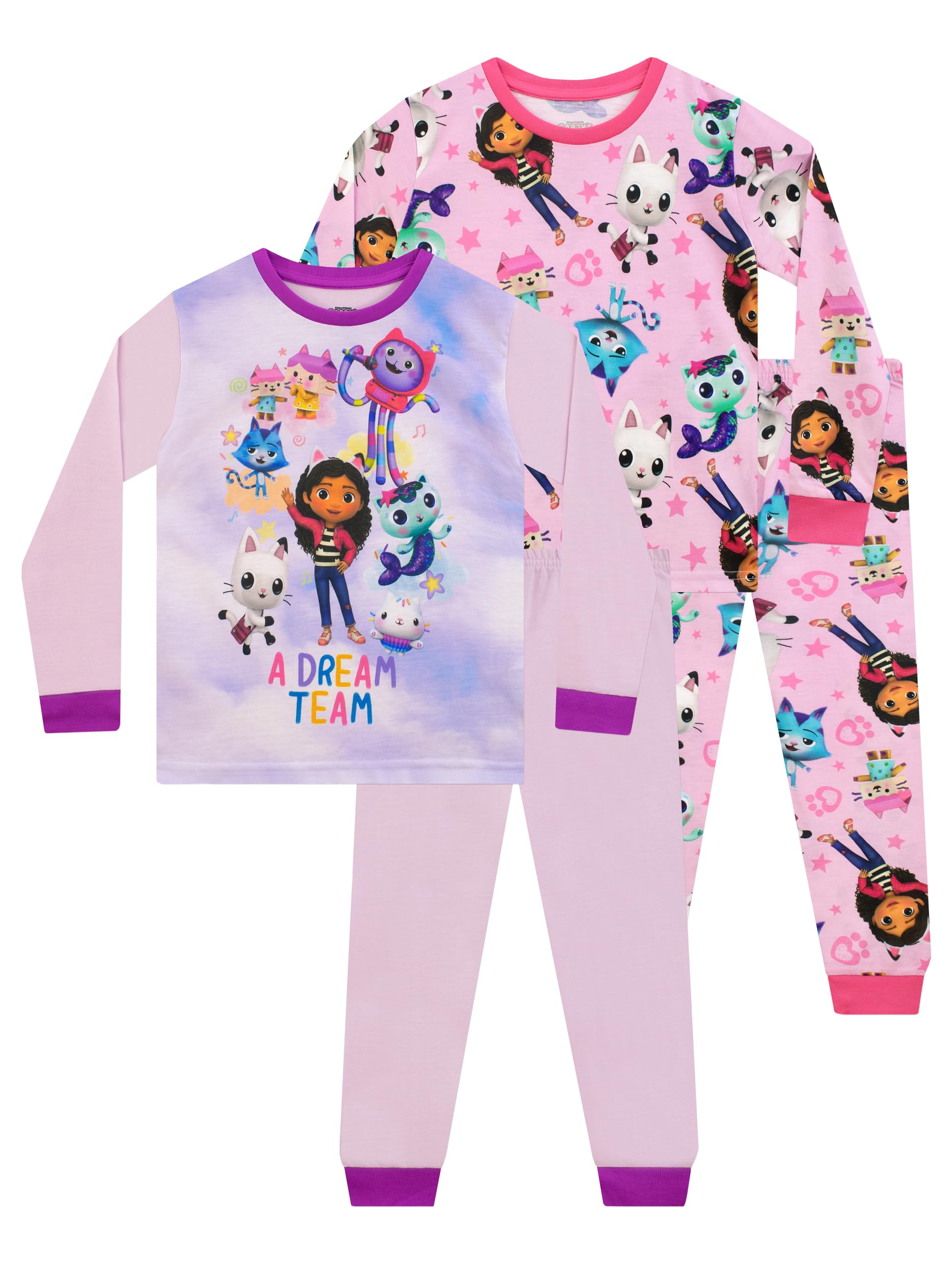 DREAMWORKS GABBY'S DOLLHOUSE Girls Pyjamas 2 Pack | Gabby Girls' Pyjama Sets | Pink 9-10 Years