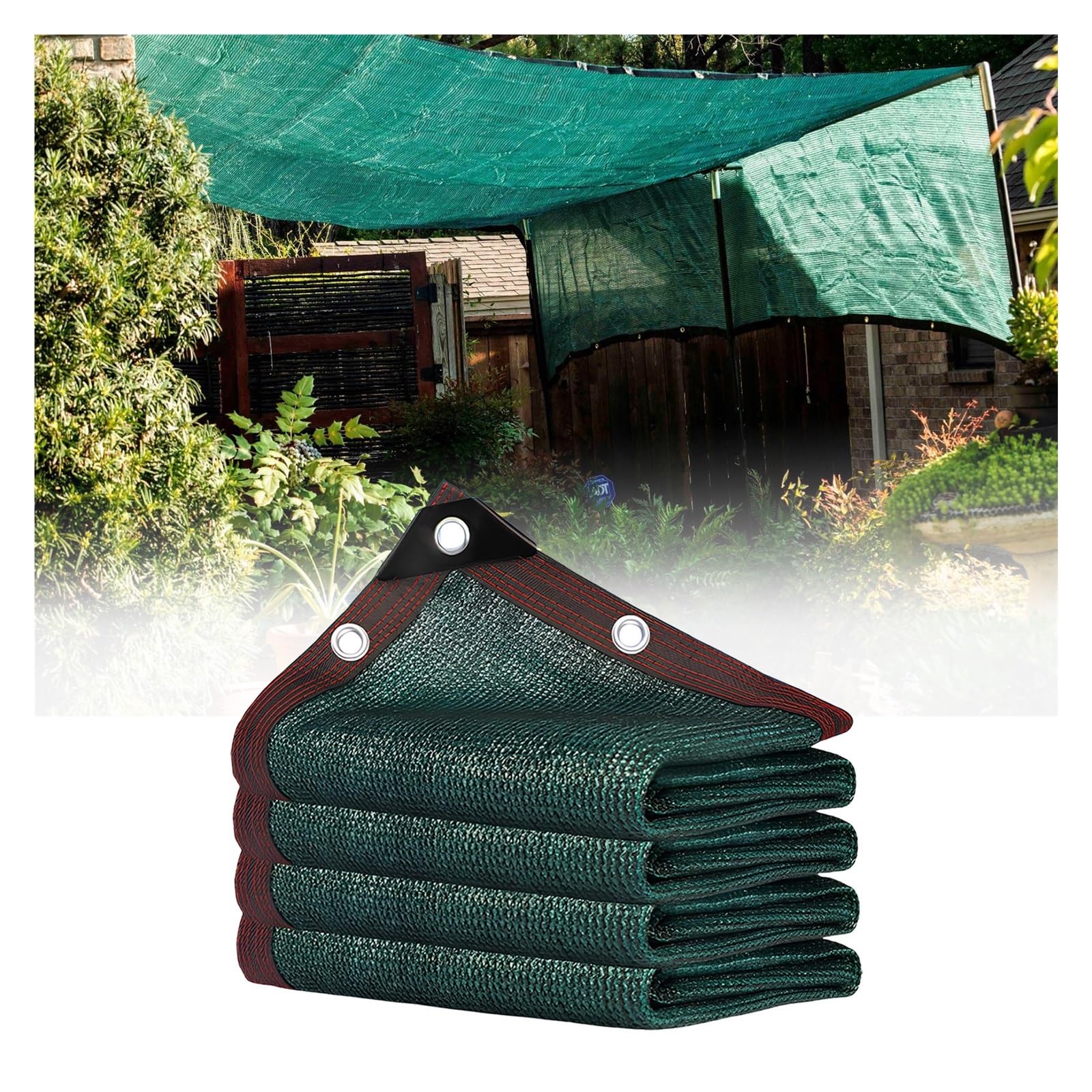 GLDYTVF Dark Green Sunblock Fabric Netting 95% UV Protection with Grommets Breathable Shade for Garden Patio Greenhouse and Dog Areas (7x10m/23x32.8FT)