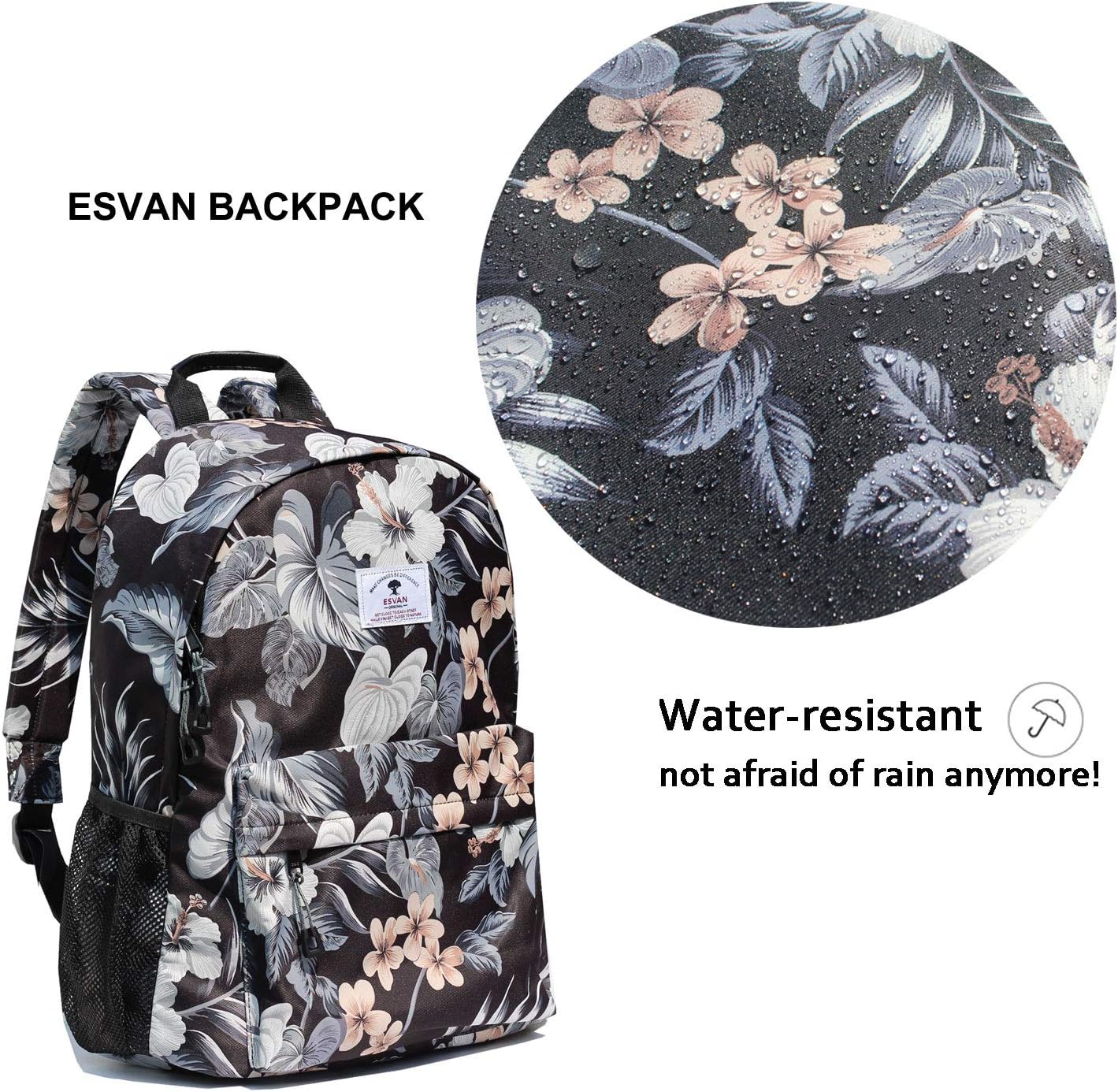 Original Floral Leaf Travel Backpack,Waterproof Gym Backpack Suitable for Travel,Gym,Shopping,Yoga,Hiking,Beach (I)